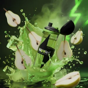 Gourde Wooter avec des éclaboussures de fruits frais illustrant le concept.